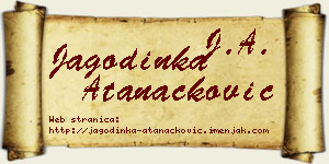 Jagodinka Atanacković vizit kartica